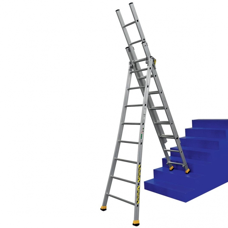 Location echelle escalier transformable autostable 3 plans 6m 7m aluminium  - DUMATOS LOCATION